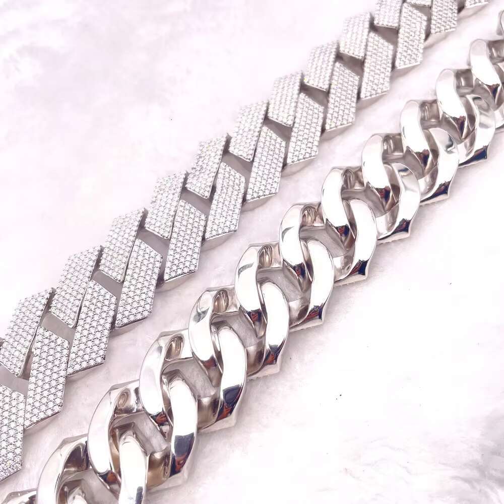 28mm S925 With Five Row Vvs Moissanite Big Cuban Chain Necklace Cuban Link Chain Jewelry Necklace Cuban Link Chain Necklace