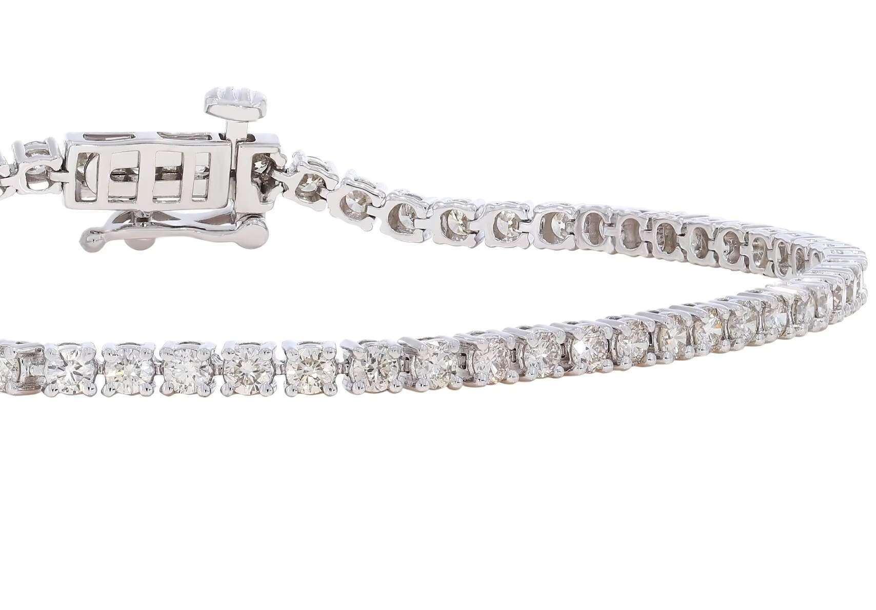 Frosty 3.00Ct Moissanite Brilliance Round Moissanite Tennis Bracelet in 14K White Gold Wholesale OEM