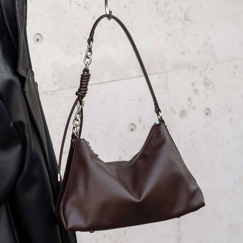 Hifashion Vintage Cow Genuine Leather Soft Hobo Shoulder Bags For Women 2025 Luxury Designer Half Moon Crossbody Ladies Handbags