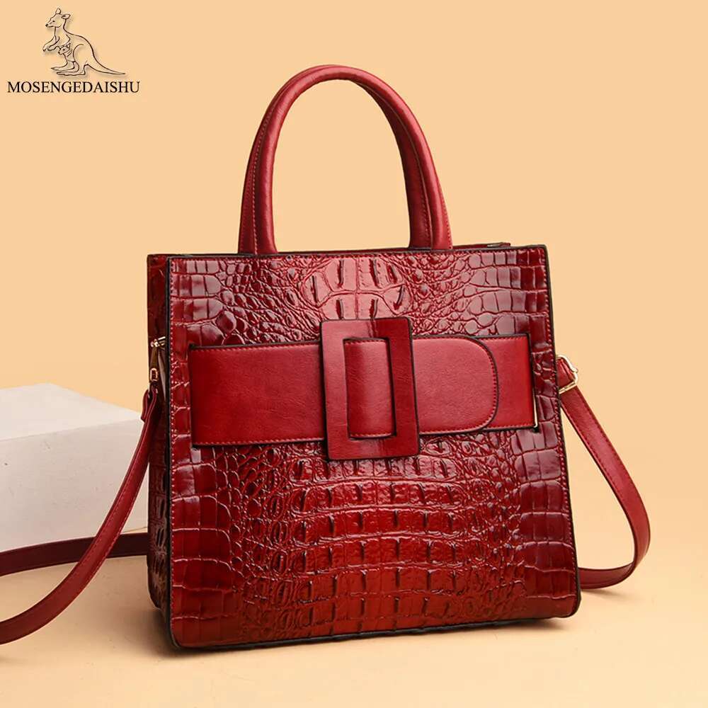 Brand Crocodile Belt Handbags Women Leather Shoulder Designer Crossbody Bags Female Retro Tote Handbag
