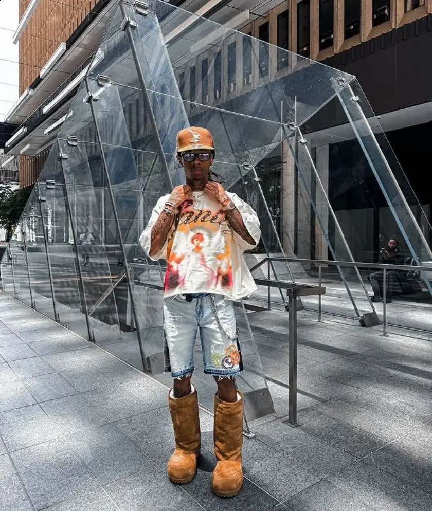 Street Hip Hop Angel Print White Short Sleeve Summer Casual Loose Y2K Quarter Sleeve T-Shirt Harajuku Summer 250410
