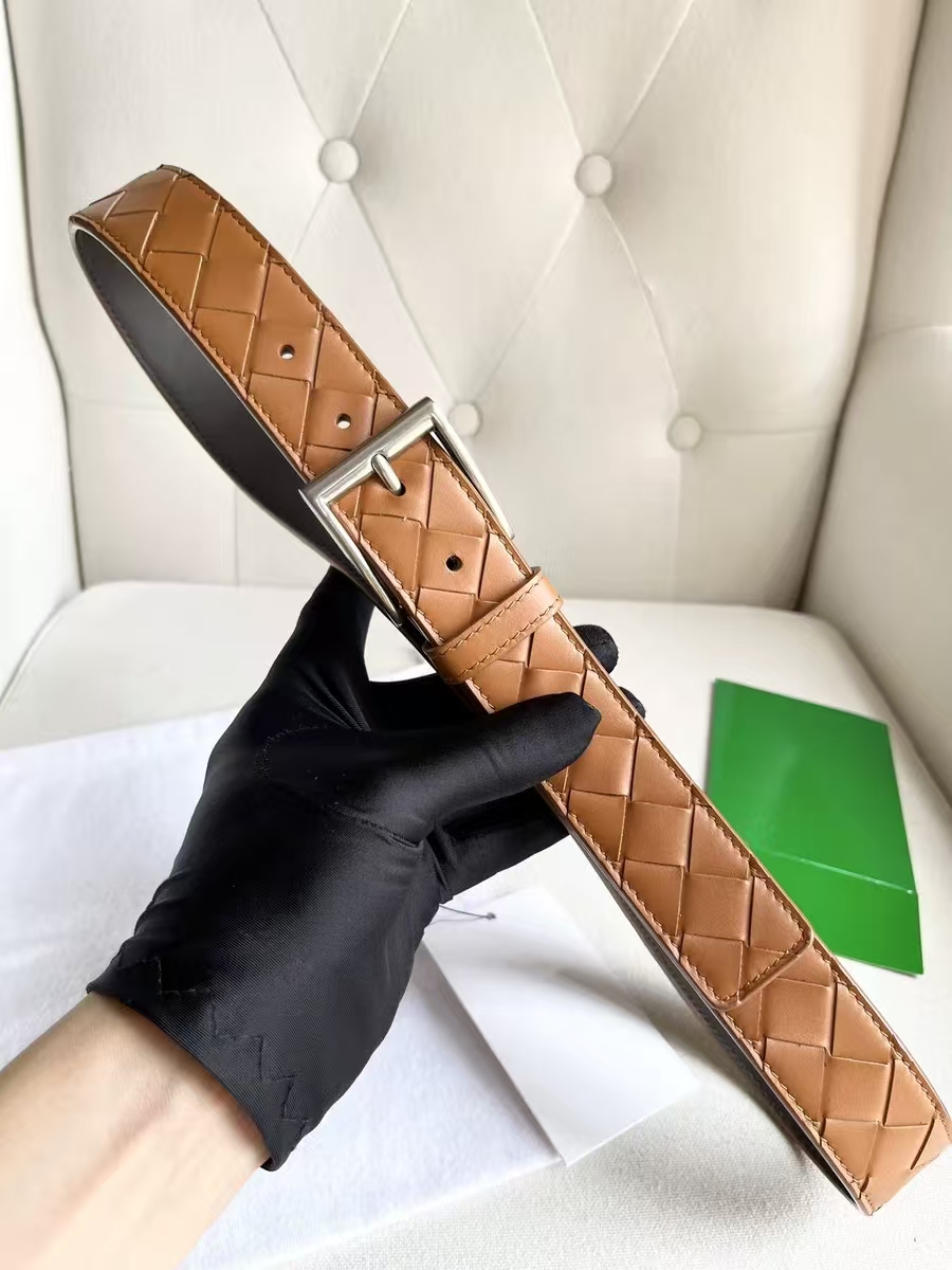 Top quality mens belt designer with box luxury belts handmade belt for women designer wide 3.5cm large grid woven belt business belt woman belt fashion casual belt