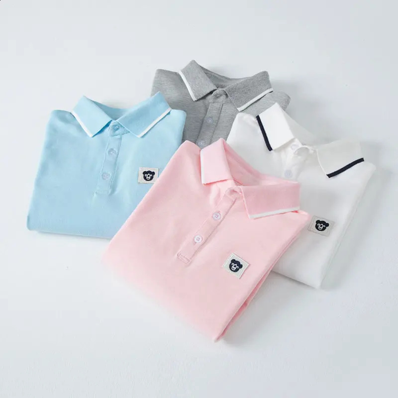 Children Polo Shirts Long Sleeve T-shirts for Kids Clothes Teenager School Uniform Boys Girls Outfits Toddler Clothing 250410