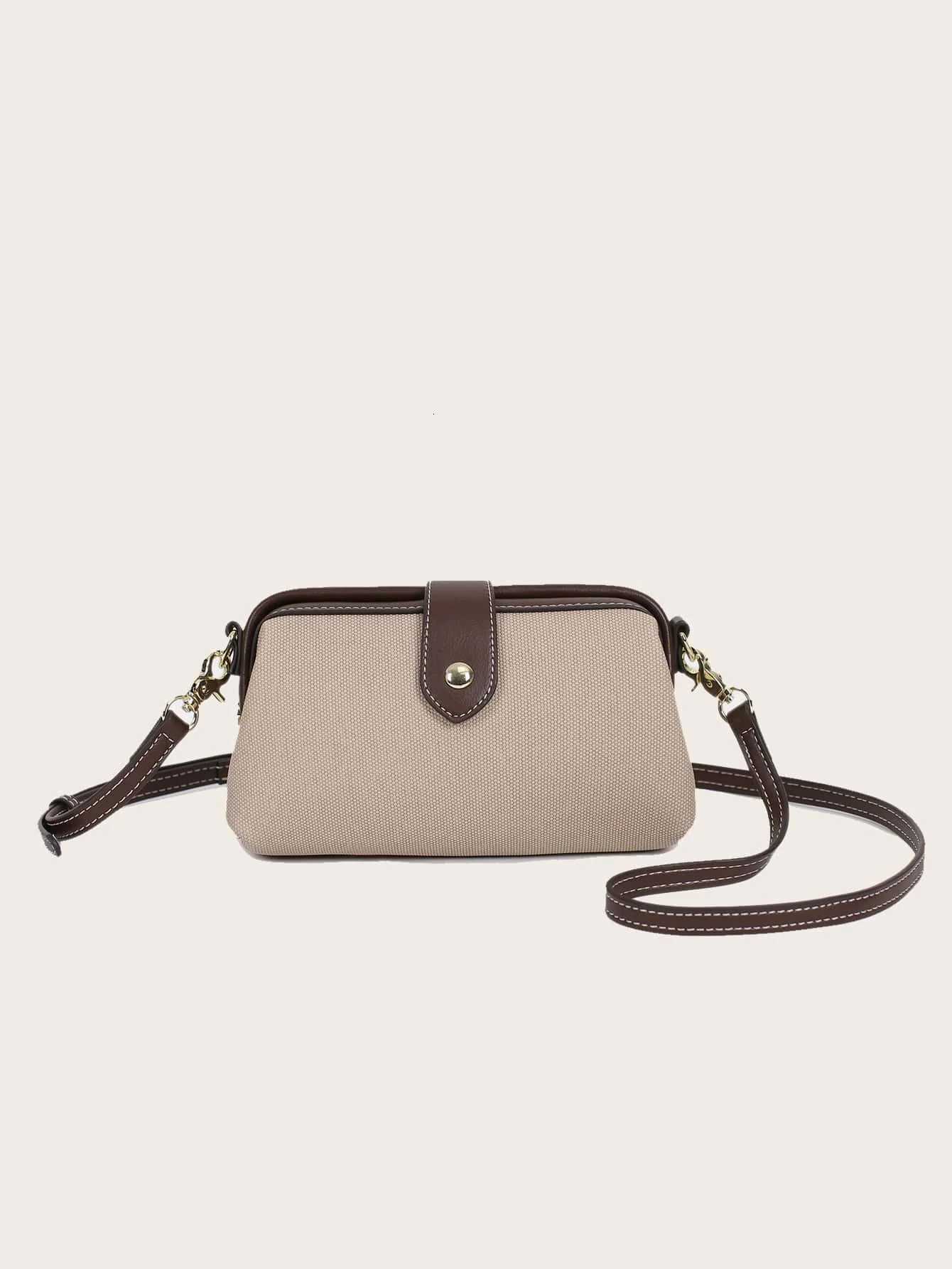 2024 New Fashion Womens Bags High-end Retro Blue Color Block Crossbody Small Bag Casual Clip Shoulder BagT251110