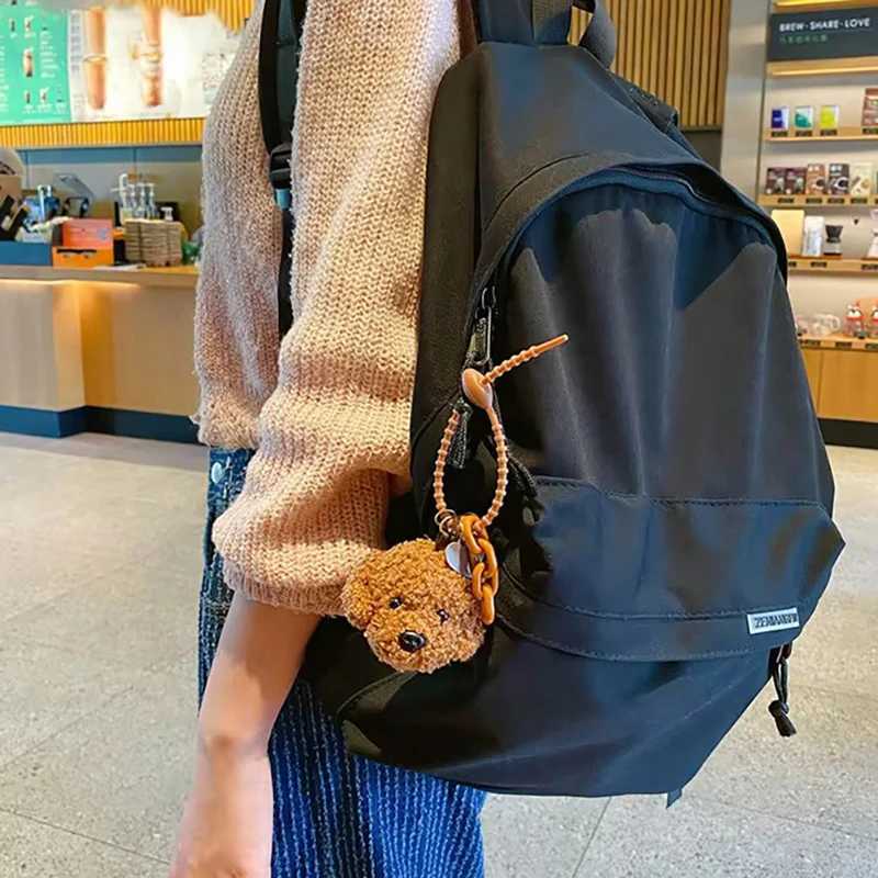 New plush teddy dog pendant keychain suitable for women girls car keychains pocket charm DIY accessories couple gifts W250411