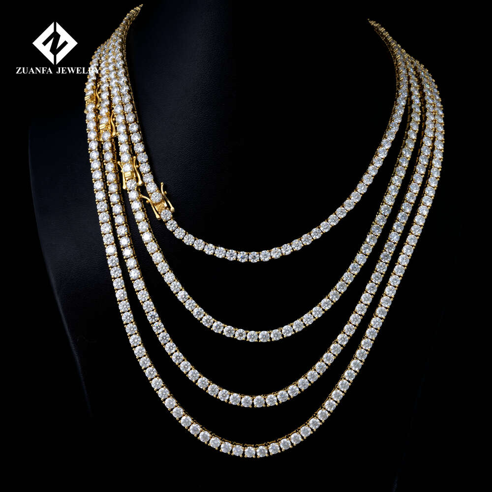 Wholesale Price Women Men Fine Jewelry Necklace 3MM 4MM 925 Sterling Silver D Color Vvs1 Diamond Moissanite Tennis Chain