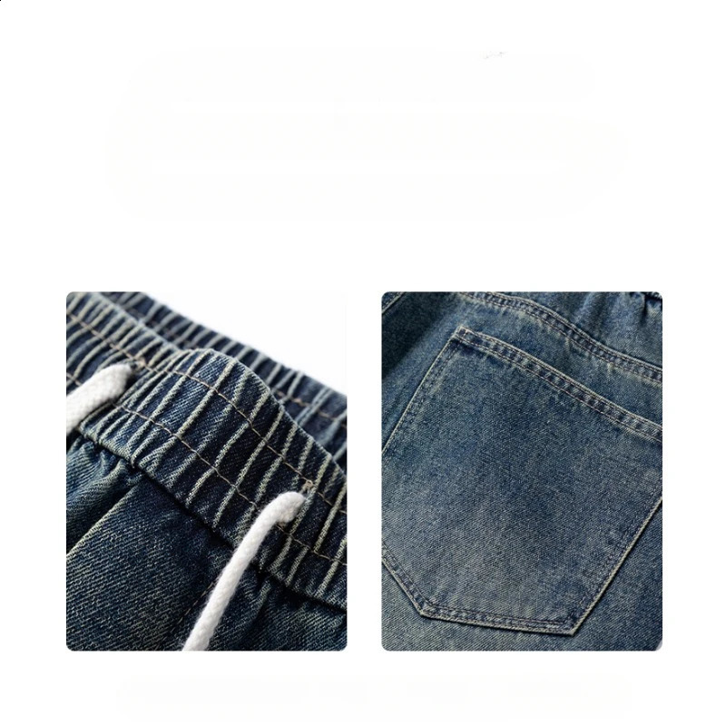 Mens casual straight leg jeans Bell bottom American loose fit lightweight mens summer clothing tray 250407