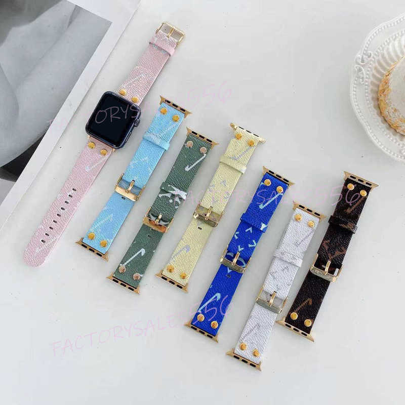 Designer apple watch band Pattern Leather apple watch strap for Apple Watch Series 10 9 8 7 6 SE Ultra Bracelet for iWatch Belt 40 44 38 42 45 mm 46mm 49mm