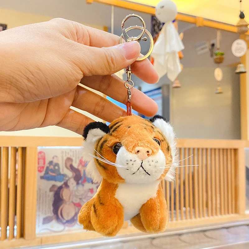 1 cute plush tiger doll keychain backpack pendant tiger toy charm keychain childrens bag pendant W250411