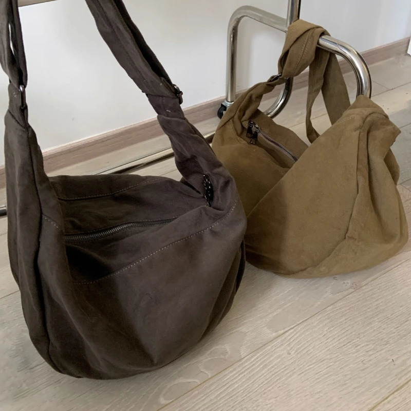 Retro Autumn and Winter Dumpling Bag Shoulder Unisex Handbag Large Capacity Canvas Harajuku Idle Sle Tote Bags for Women 251110