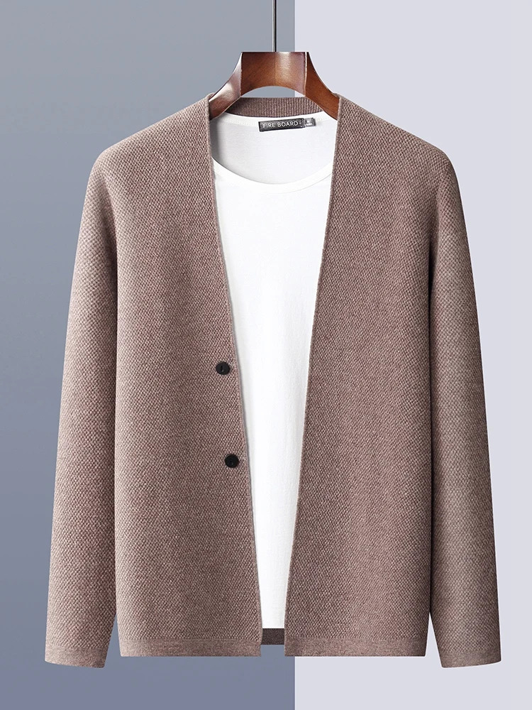 High Quality Men 100 Merino Wool Sweater Autumn Winter Knitted Cardigan Jacket Casual Soft Warm Coats Classy Man Top Clothes 251030