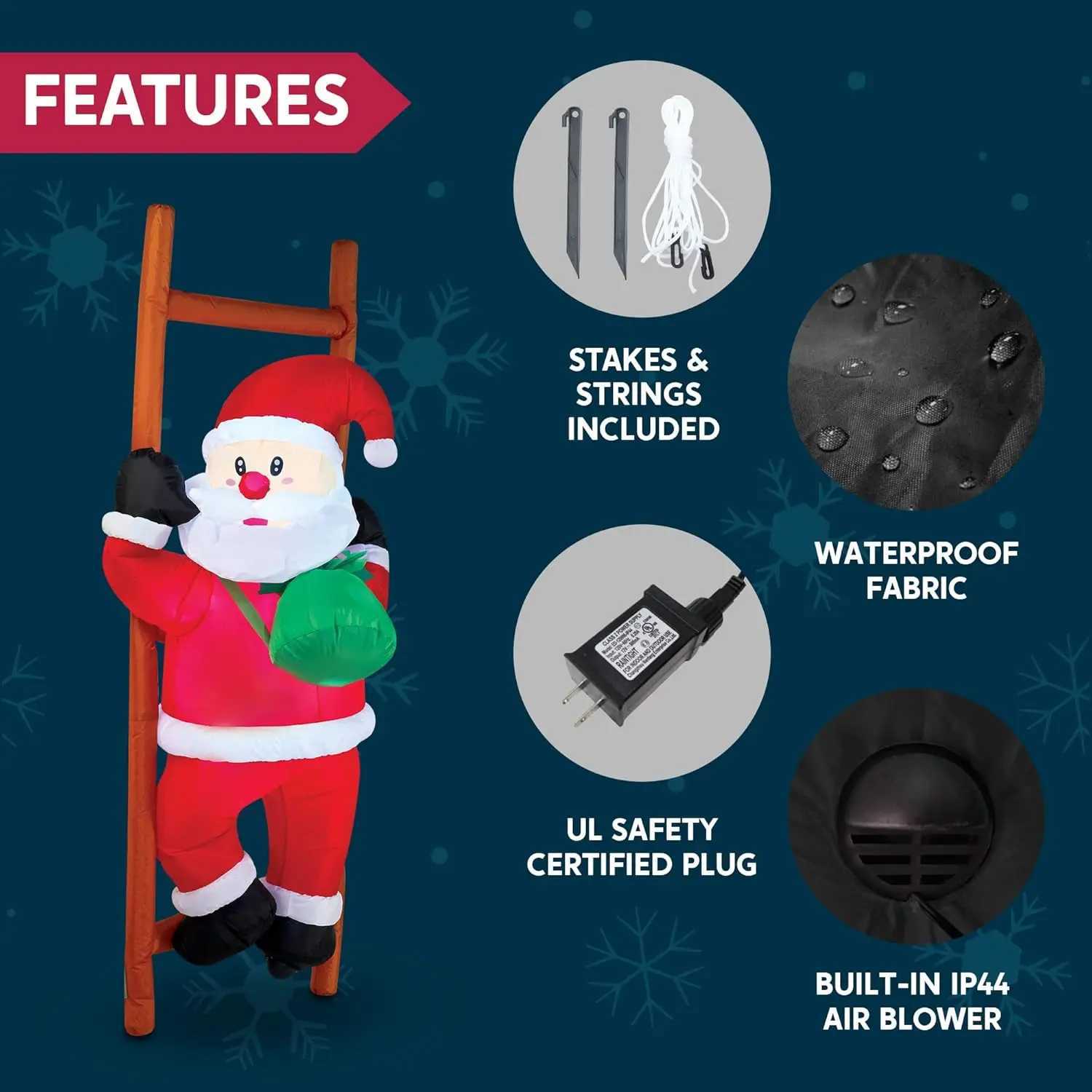 Christmas JOYFY 6 FT Christmas Inflatable Climbing Santa Hanging Inflatable Christmas Yard Decorations for Xmas Party Lawn Dcor Y251111