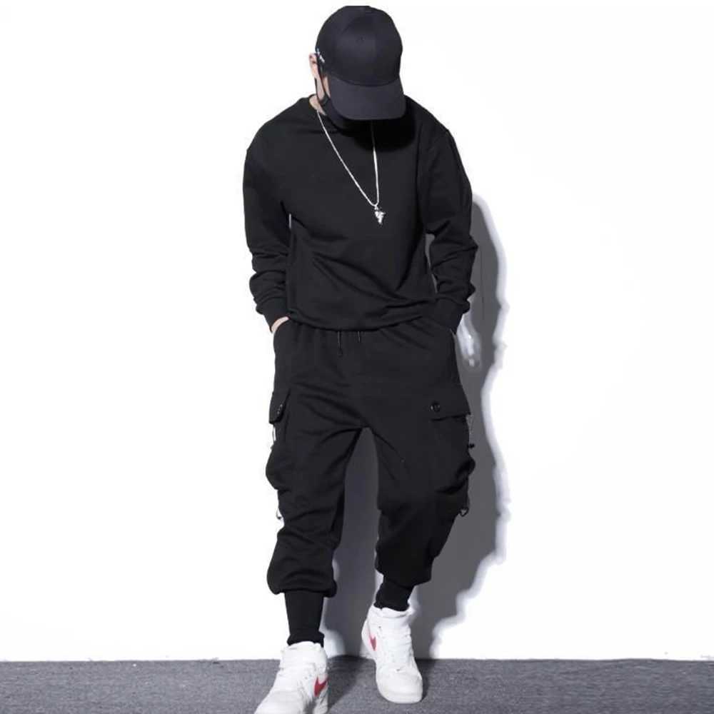 Loose harem pants mens cargo Trouser hip-hop outdoor casual ankle pants Fashion streetwear Pocket sports pantsXJ250410