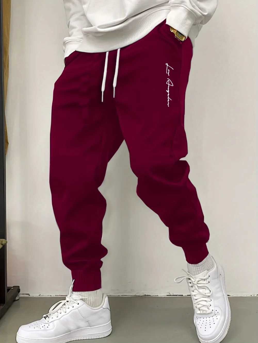 Los Angeles printed mens casual sports pants comfortable autumn/winter sports pants winter casual outdoor runnersXJ250410