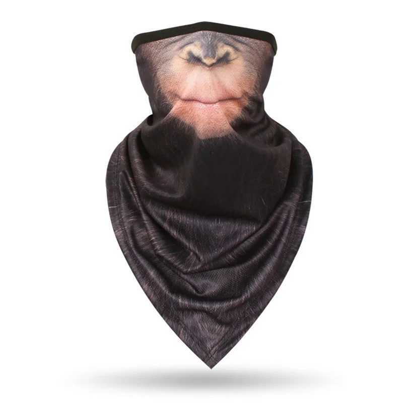 Multifunctional 3D Animal Print Triangle Scarf Bandana Sports Hiking Headgear Cycling Face Mask Fishing Neck Warmer Gaiter S251110