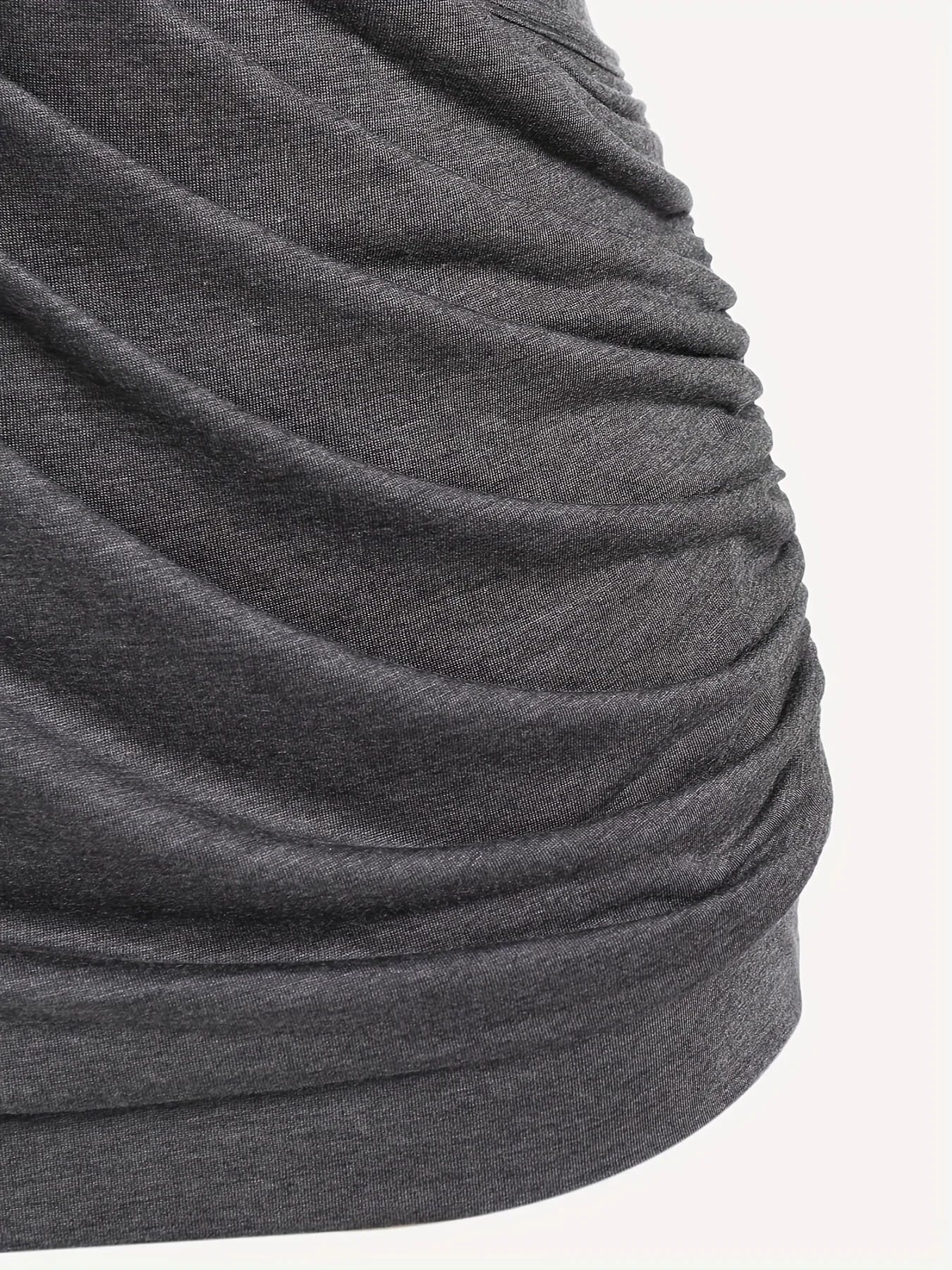 fashion womens clothing in Europe and America pleated chain edging V-neck plus size T-shirt top 250410