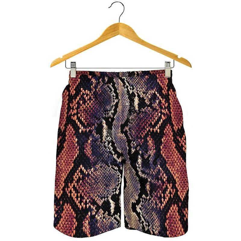 Black white punk snake skin 3D printed beach shorts mens summer swimming shorts cool street shorts quick drying surfboard shortsW250410