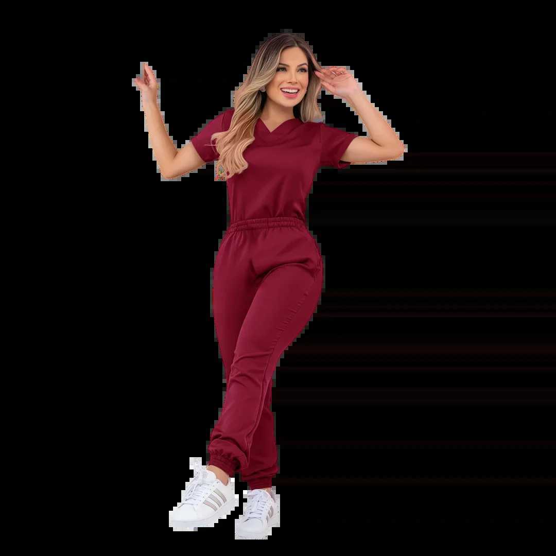High quality frosted doctor medical center uniform comfortable staff scrub set womens beauty spa Sn Tunic Top+Pants workwear X250410
