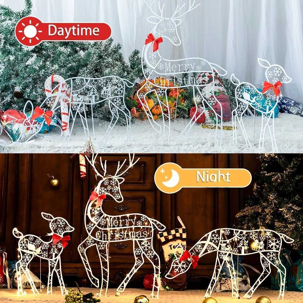 Christmas 3Pc Originali Lighted Deer Reindeer Family Lighted Deer Christmas Decor With Led Lights Light Up Bucks Indoor Or Outdoor Yard Y251111