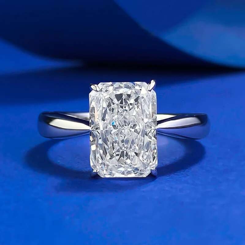 2025 Ice Cut Sparkling White Moissanite Diamond Eternity Pure 100% 925 Sterling Silver Party Women Jewelry Wedding Ring Gift
