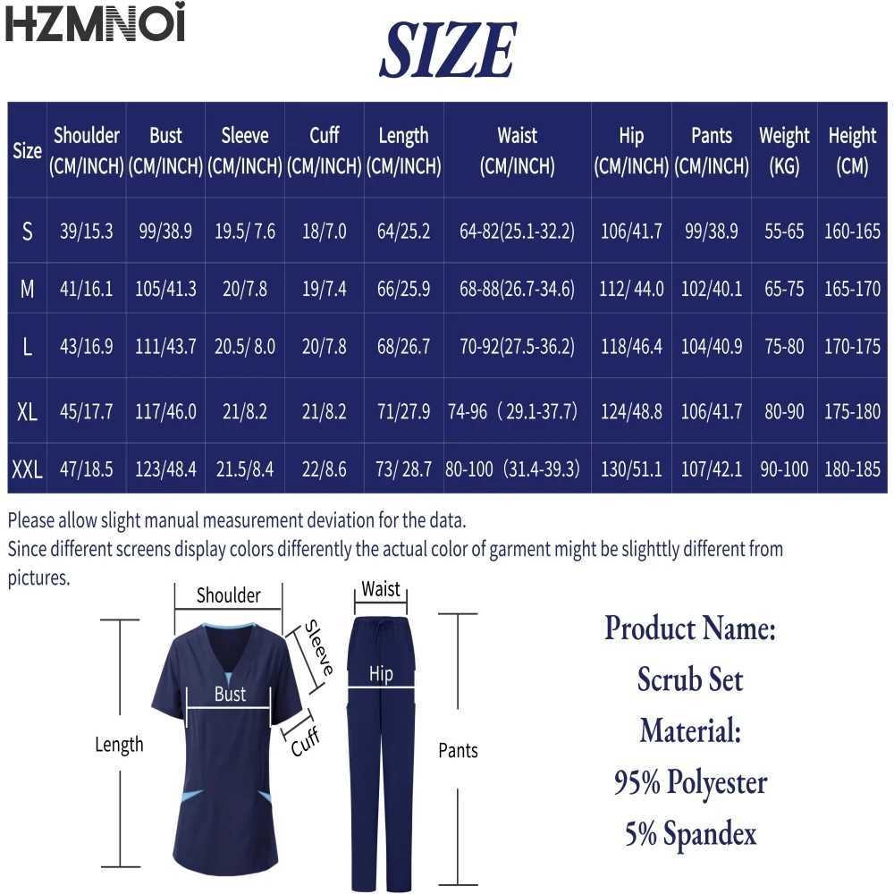 Medical Uniform Elastic Scrub Set Hospital Surgical Scrubs Tops Pants Nurse Nursing Workwear Doctors Clothes Medical Accessories X250410