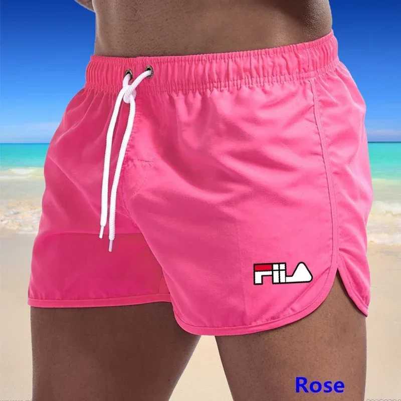 2025 mens fast drying breathable multi-color printed beach shorts three-way casual sports shortsW250410