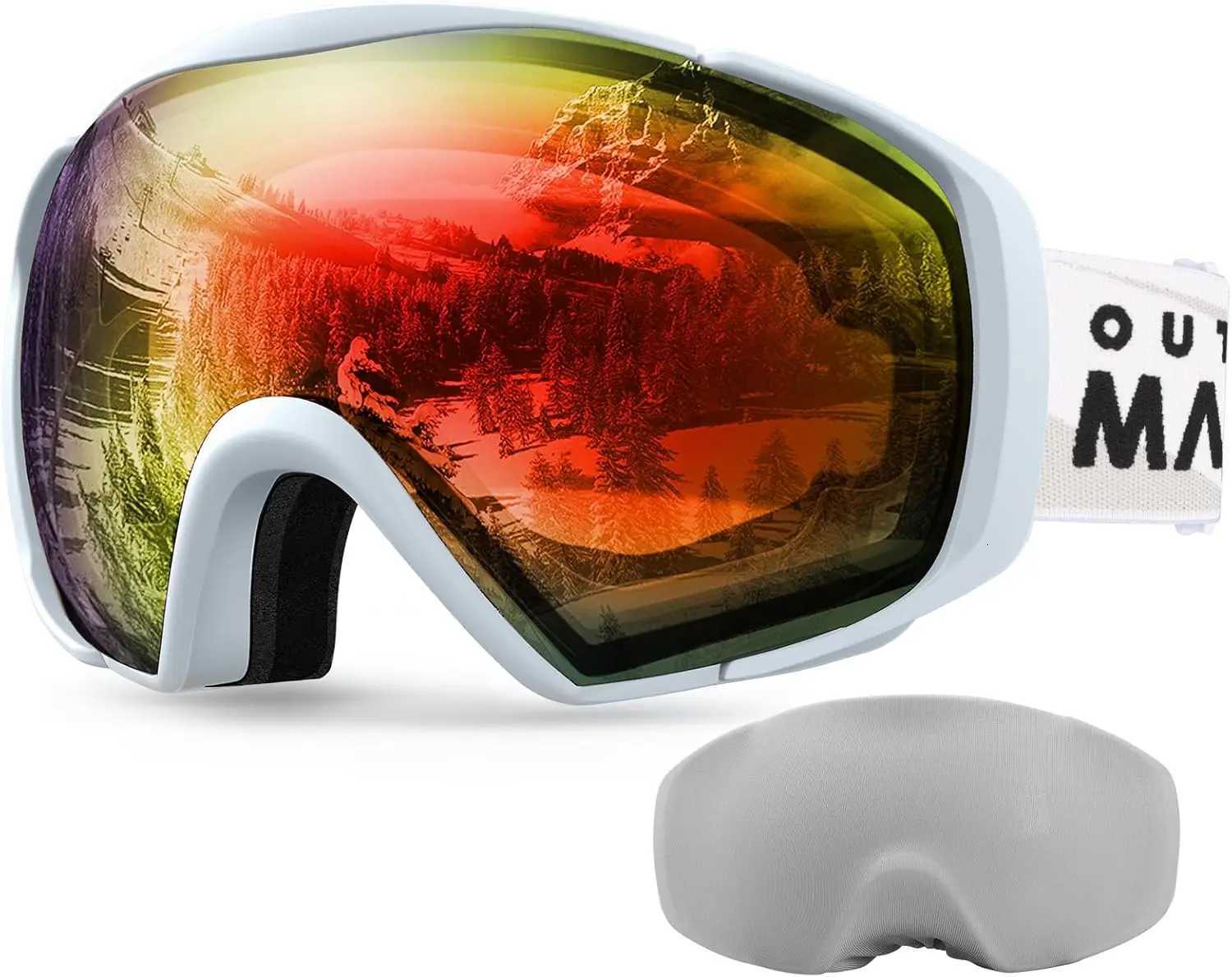 OutdoorMaster Ski Goggles with Cover Snowboard Snow Goggles OTG Anti-Fog K251110