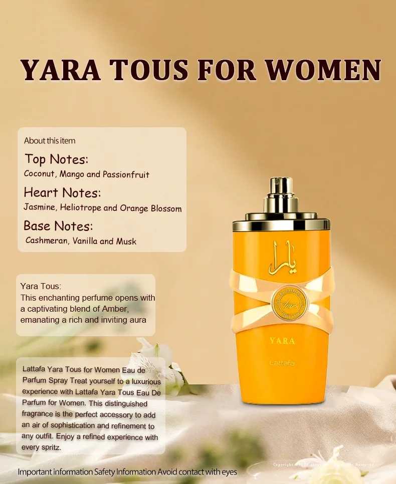 100ML Original Yarra Tous Womens perfume spray Durable perfume Premium Amber perfume Delicate Luxury Attracting Attention W250411