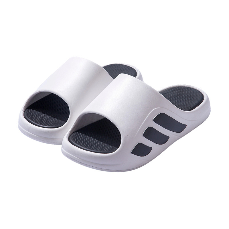 Fashion men's sports slippers summer wear 2025 new indoor home thick soles non-slip sandals for women couples striped slippers a variety of color