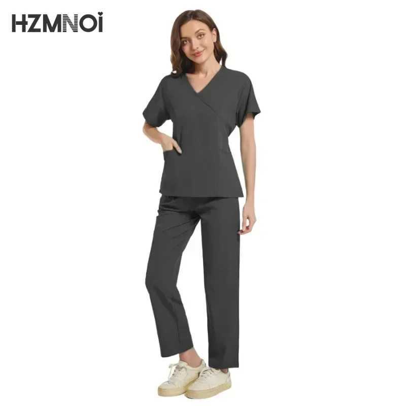 Doctors and Nurses Female Scrub Surgical Uniform Stretch Scrub Sets for Women Medical Nursing Scrubs Uniforms Sets X250410
