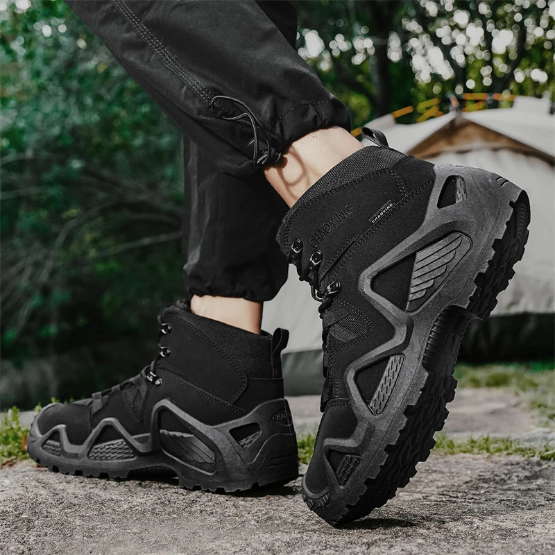 Working Shoes for Men Shoes Big Size Tactical Military Boots Men Dress Boot Mens Shoe Gothic Mens Boots to Work Shose Man Ankle 251110