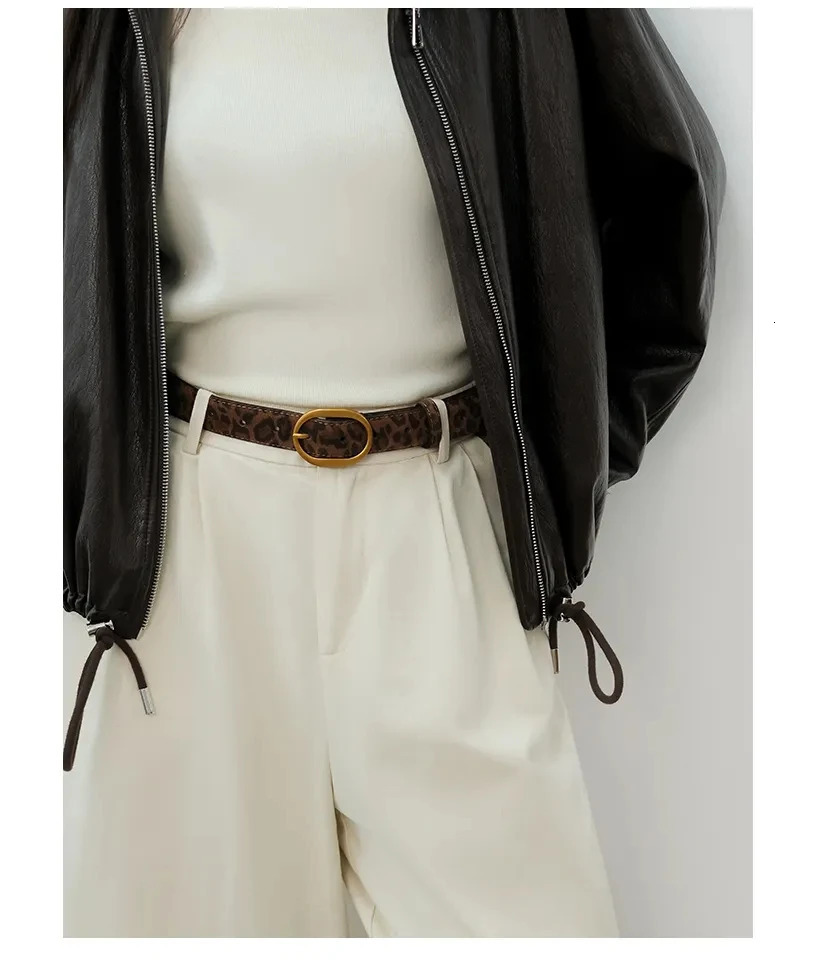 Leopard Print Womens Belt Vintage Chic Suede Leather Belts with Metal BuckleFashion Y2K Belt for Dress Skirt and Jeans 251110