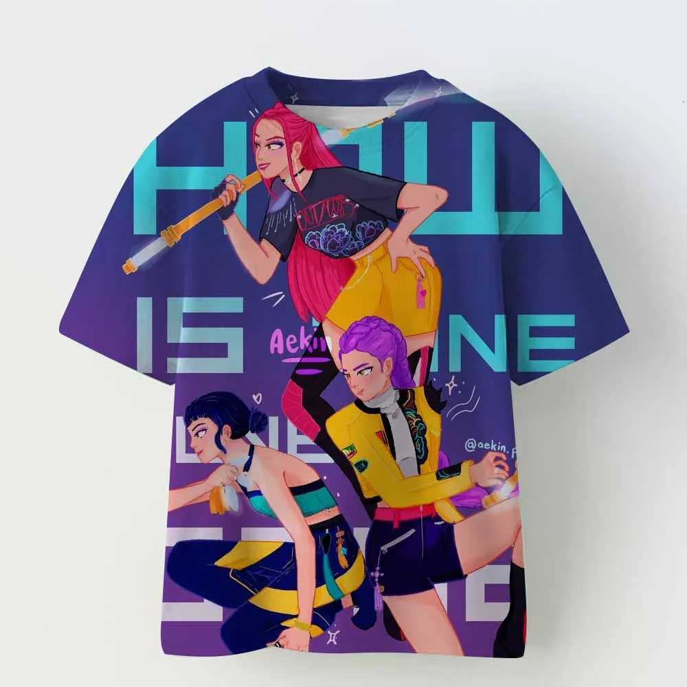 KPop Demon Hunters Tiger Girls Boys T Shirt K-Pop Demon Hunters Childrens Clothing T-shirts Cute Cartoon Print Tee Tops Z251111