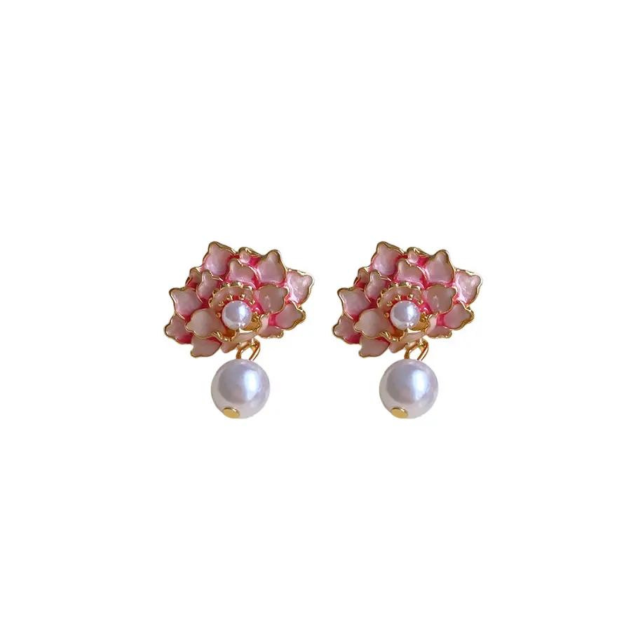 Sophisticated Flower-Inspired Pearl Earrings for Her - Perfect Evening Accent