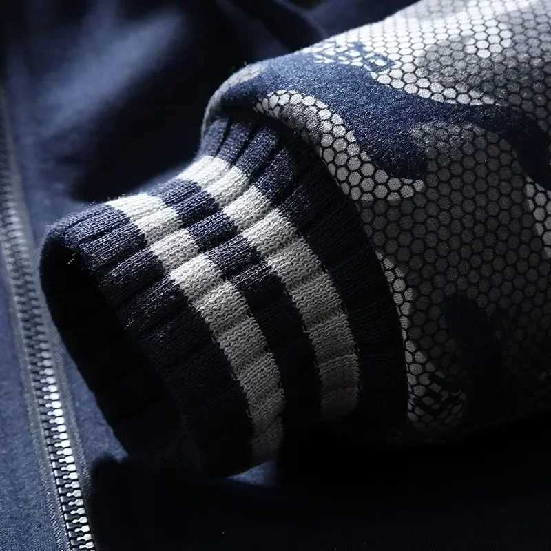 New Winter Fleece Thicken Mens Two-piece Zipper Sports Set Hooded Thermal Suit Casual Oversized Tracksuit 4XL 5XL Funny SuitT251111