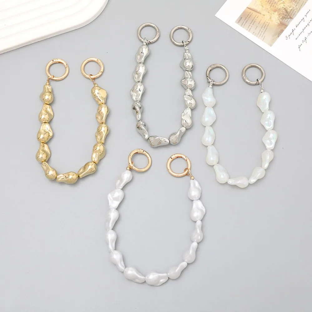 Korea Irregular Pearl Beaded Mobile Phone Chain For Women Girls Handbag Belt Strap ABS DIY Replacement Handle Bag Accessories 251110