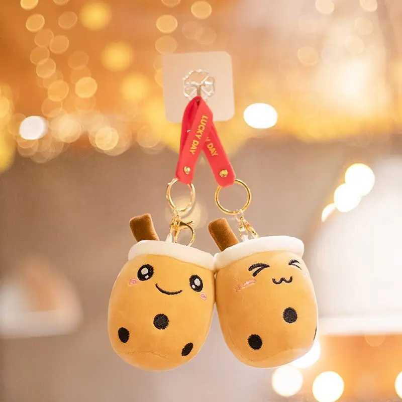 10cm Kawaii Bubble Anime Tea Cup Keychain Soft Plush Toy Filled Boba Doll Cute Backpack Decoration Best Gift for Girls and Children W250411