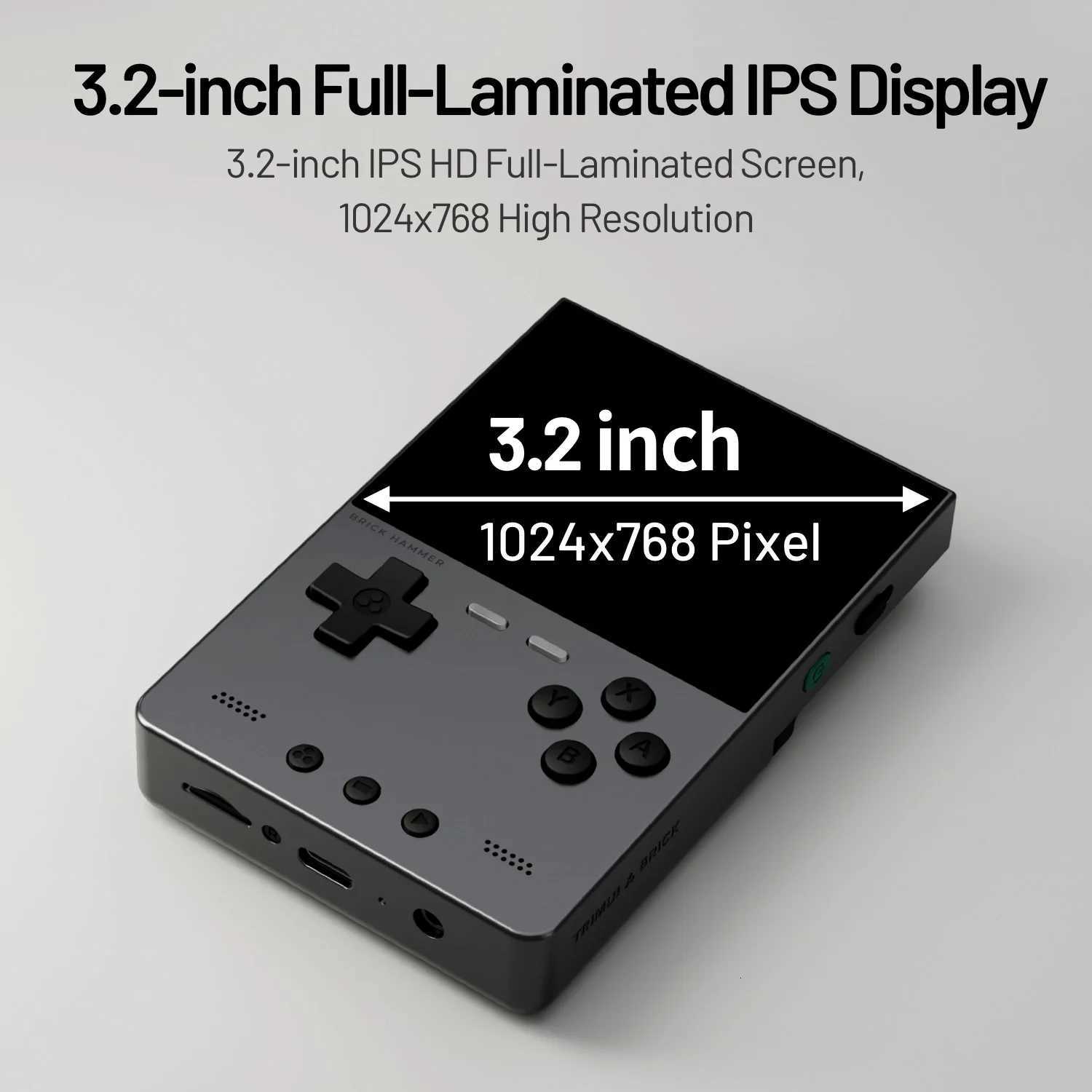 AMPOWN TRIMUI BRICK HAMMER Handheld Game Console Retro Video Games 32 I Screen Full Metal CNC Linux System Portable GamingM251111