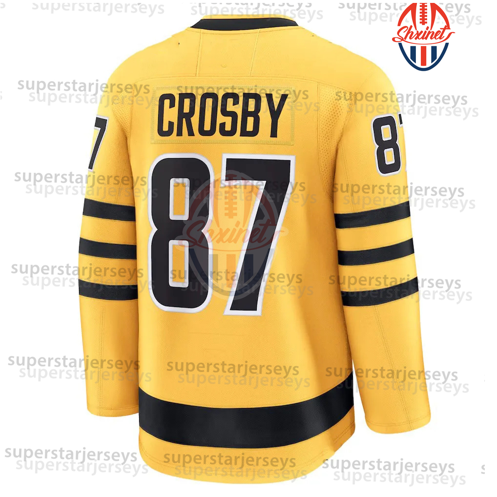 Custom 87 Sidney Crosby Jersey Evgeni Malkin Wear 2025-26 Gold Alternate hockey jerseys Breakaway Kris Letang Erik Karlsson Rust