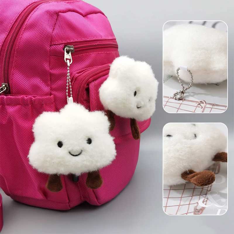 Cute Plush Smile Cloud Keychain Cotton Filled Doll Toy Key Back Bag Pendant Car Keychain W250411
