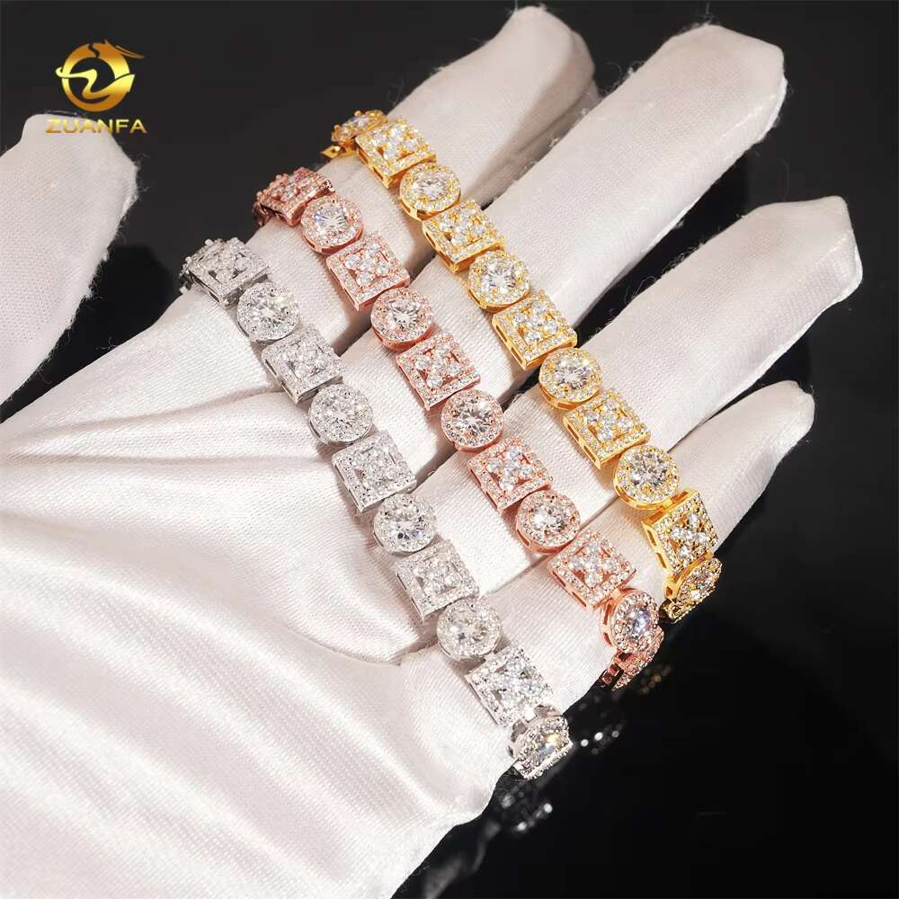 Factory Direct High Quality Moissanite Jewelry 925 Silver Fashion Women Iced Out Diamond Bracelet