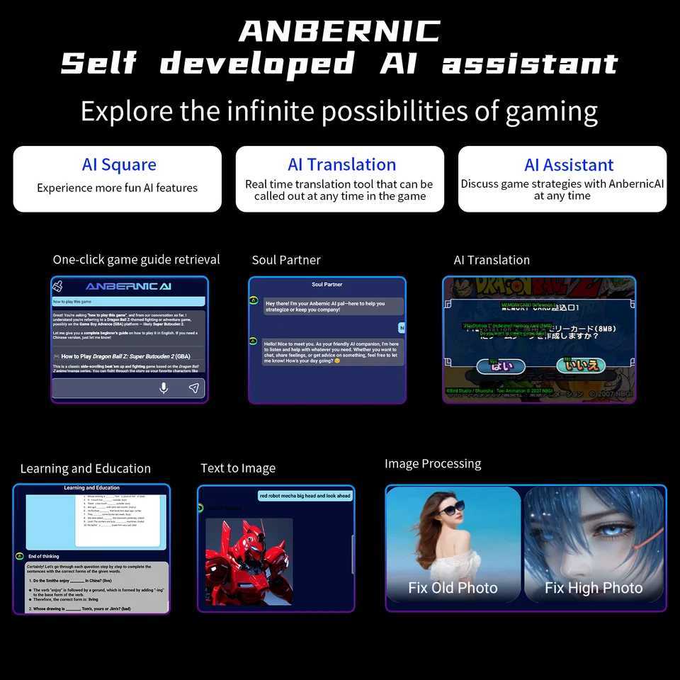 ANBERNIC RG Slide Handheld Game Player 47-inch LT In-Cell SCREEn Retro Game Console Unisoc T820 support AI WiFi M251111