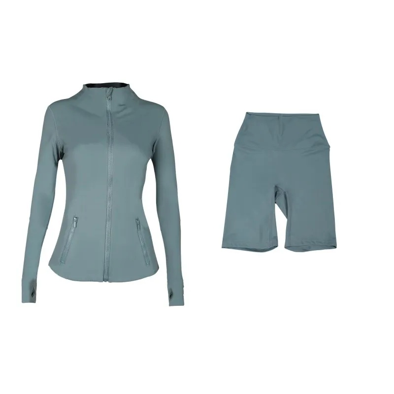 Workout Yoga Sets Shorts Leggings High Waist Sports Jackets Coat Elastic Sportswear Outfits Pants Gym Suits jackets sets gym set gym set