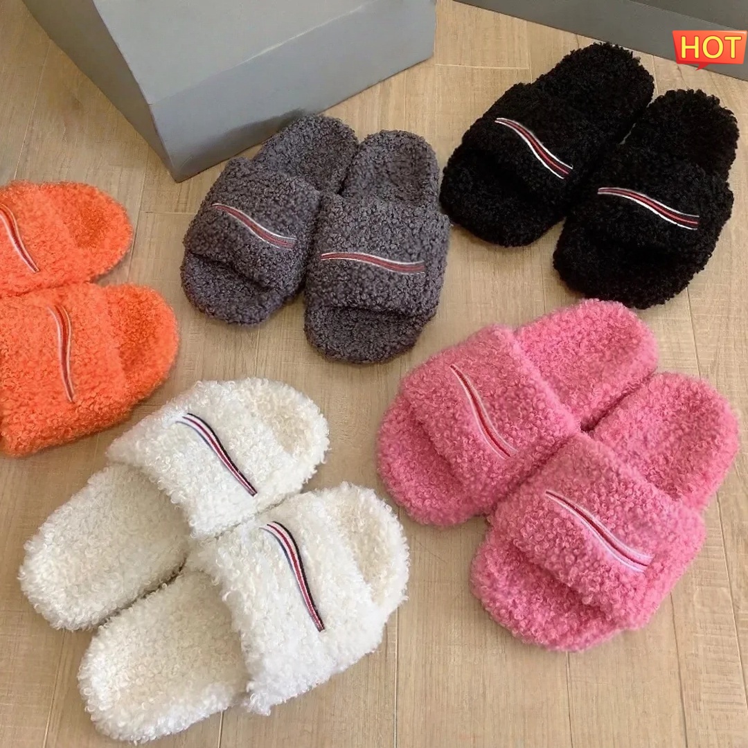mens sliders slippers designer slides mens shoes mules slipper Fuzzy Designer sandals Women Fur Slides Furry Slippers Designer Fall Winter Homewear Slide Men Paris
