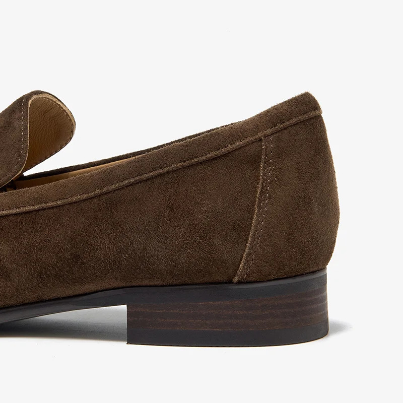 BEAUTODAY Mocassin Loafers Women Sheep Suede Leather Slip-on Sewing Solid Color Round Toe Flats Ladies Shoes Handmade 26286 251110