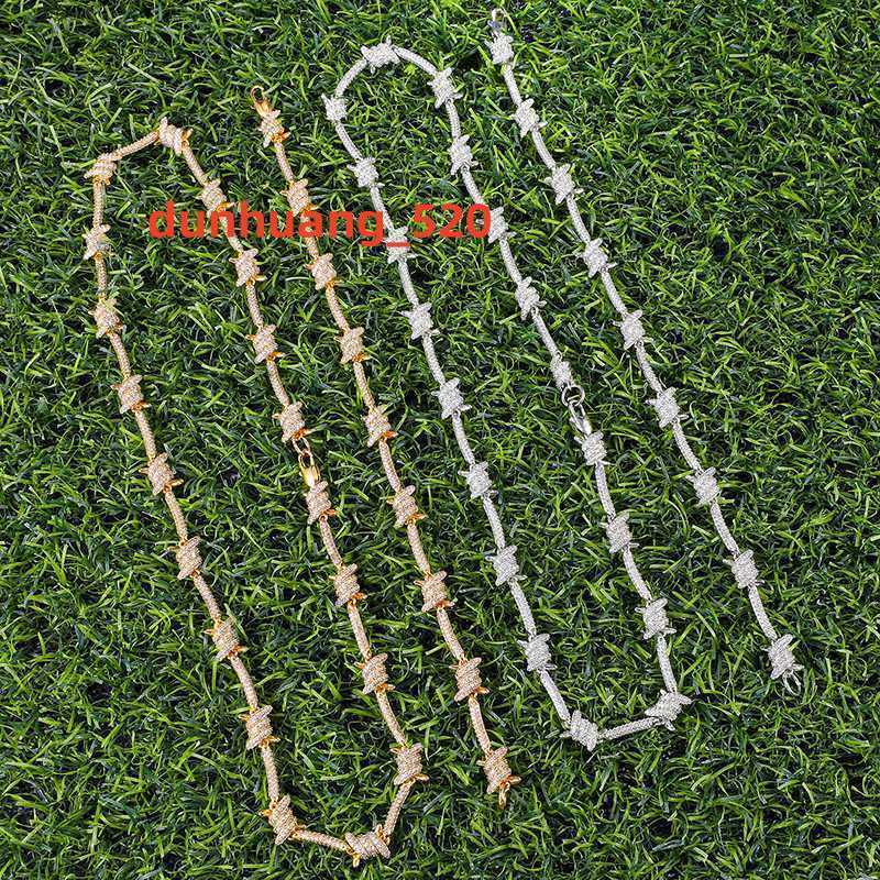 8mm Iced Out Men Wire Chain Bard Wire Choker Hip Hop Jewelry Men Diamond Barb Wire Chain