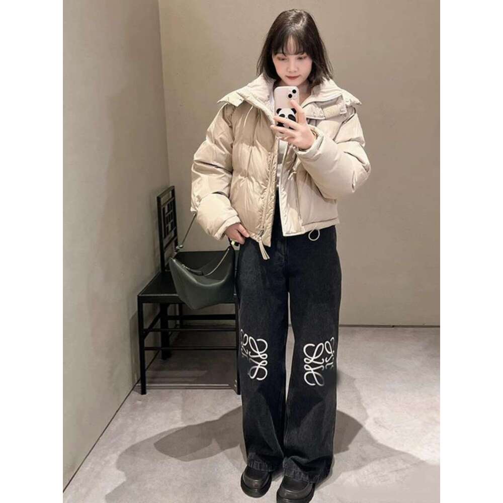 Women's jeans Women's Wear South Oil High Waist Straight Tube Wide Leg Jeans Women's Classic Pattern Embroidery 25 Niche Design Trendy 
