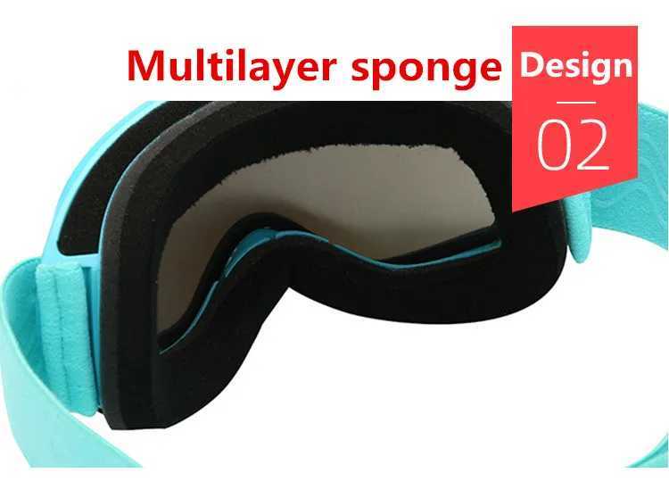 Kids Ski Goggles with Graced Lens and Case Set for Children UV400 Anti-fog Glasses Girls Boys Snowboard Goggles K251110