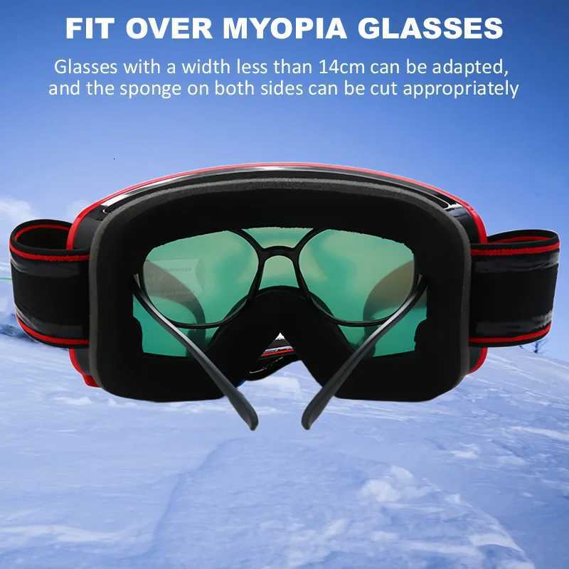 Kids Large Frame Ski Goggles OTG Snow Snowboard Goggles Doulbel-layer HD Anti-fog Lens for Boys Girls 5-14 Years Old K251110