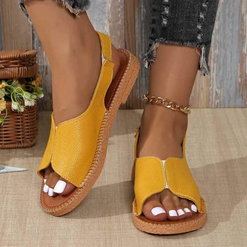 FI Womens Sandals 2025 New Roman Style High Quality Summer Lightweight Designer Shoe Buckle Beach SandalsXJ250410